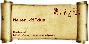 Mauer Édua névjegykártya